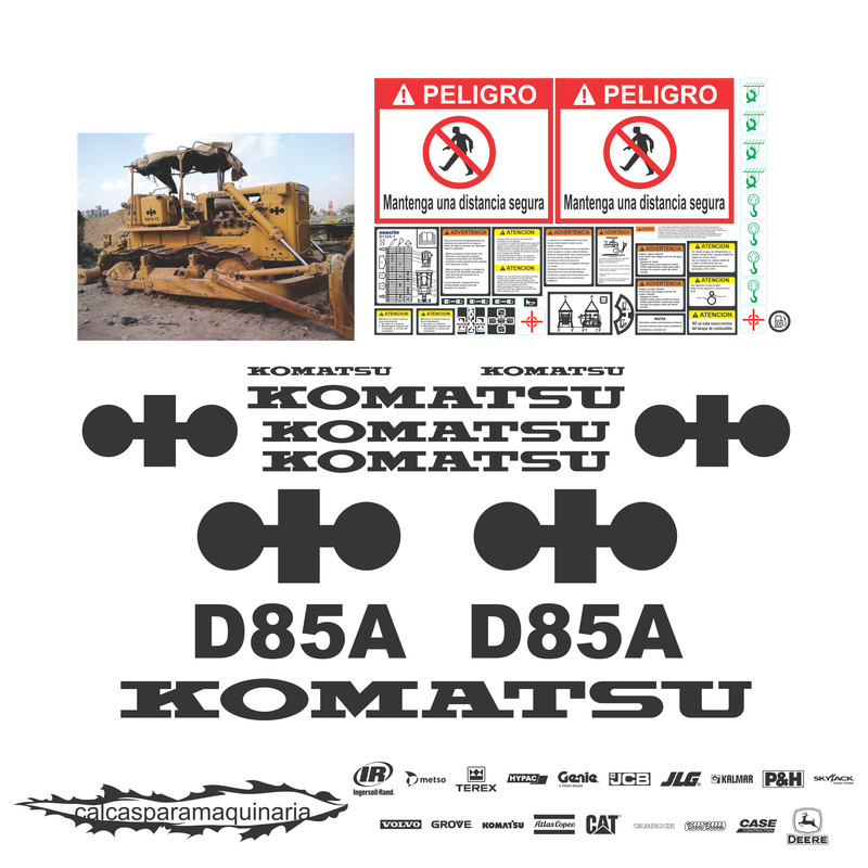 JUEGO DE CALCAS DE RESTAURACION PARA KOMATSU D85AXL ANTI
