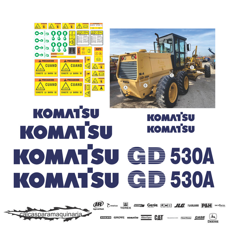 JUEGO DE CALCAS DE RESTAURACION PARA KOMATSU GD530A