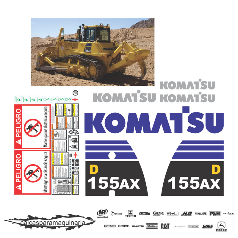 JUEGO DE CALCAS DE RESTAURACION PARA KOMATSU D155AX6