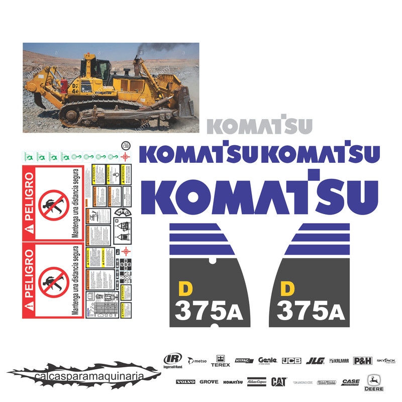 JUEGO DE CALCAS DE RESTAURACION PARA KOMATSU D375A6