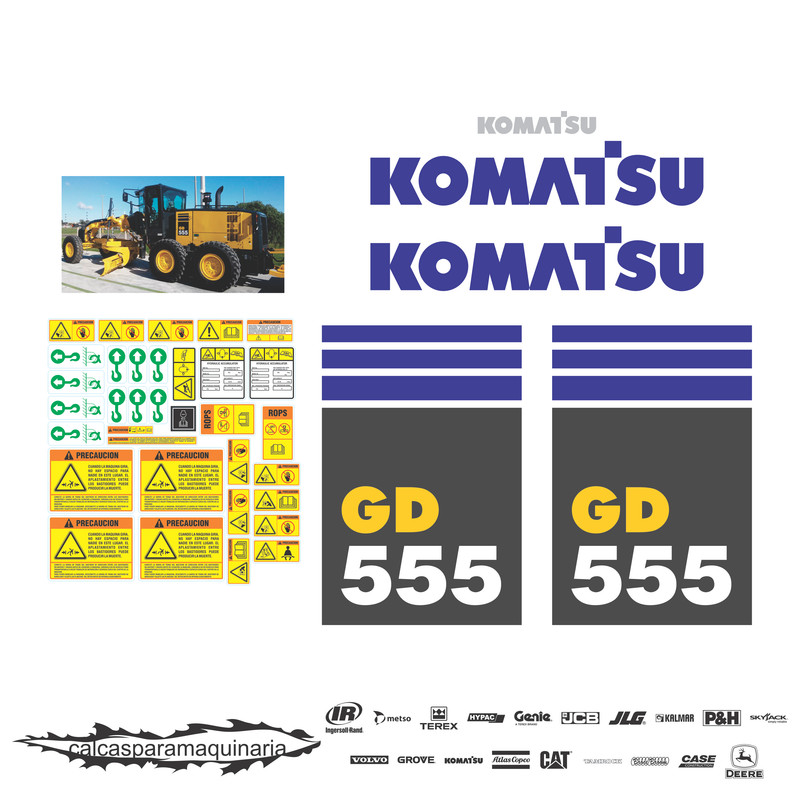 JUEGO DE CALCAS DE RESTAURACION PARA KOMATSU GD5555