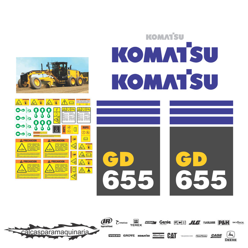 JUEGO DE CALCAS DE RESTAURACION PARA KOMATSU GD6553C