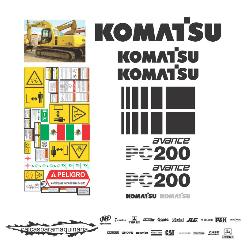 JUEGO DE CALCAS DE RESTAURACION PARA KOMATSU PC200-6 AVANCE