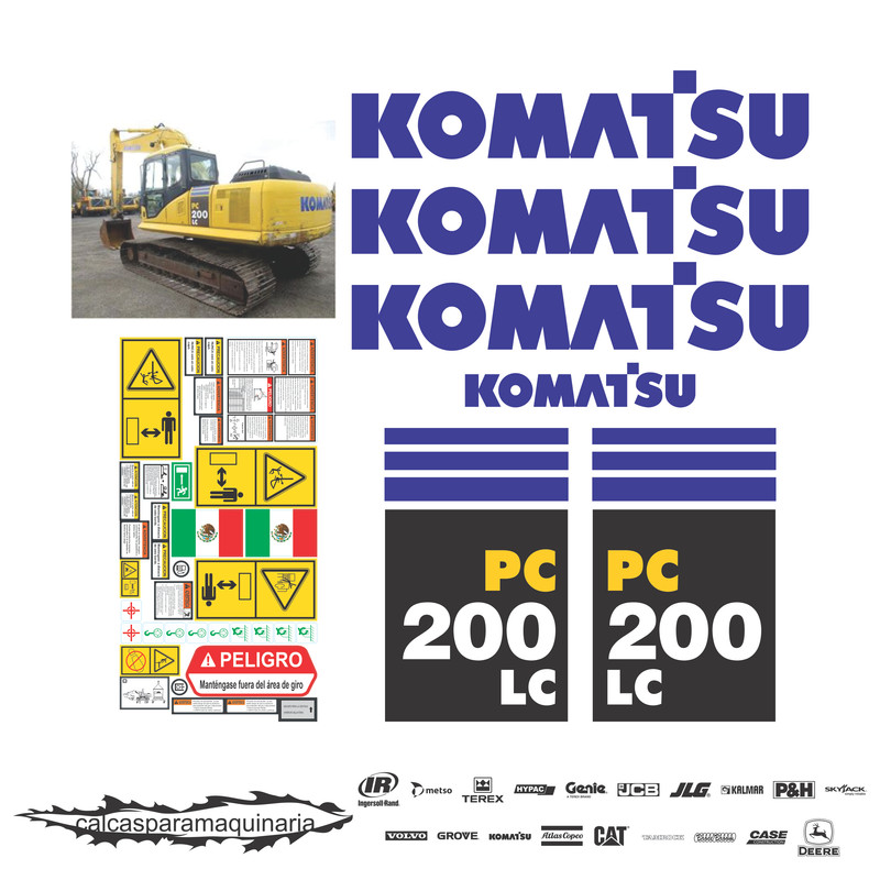 JUEGO DE CALCAS DE RESTAURACION PARA KOMATSU PC200LC7