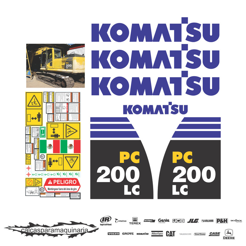 JUEGO DE CALCAS DE RESTAURACION PARA KOMATSU PC200LC-8