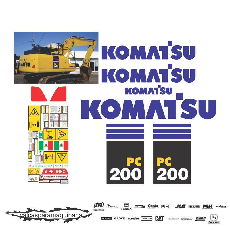 JUEGO DE CALCAS DE RESTAURACION PARA KOMATSU PC20011