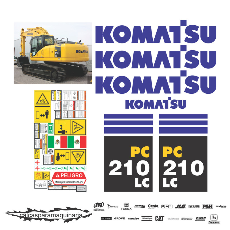 JUEGO DE CALCAS DE RESTAURACION PARA KOMATSU PC210-7