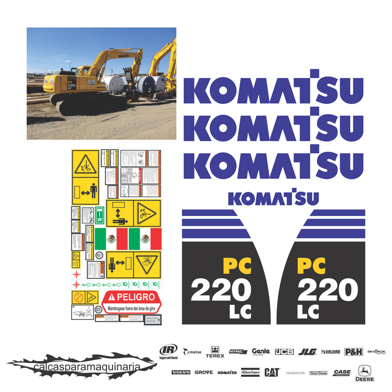 JUEGO DE CALCAS DE RESTAURACION PARA KOMATSU PC220LC-8