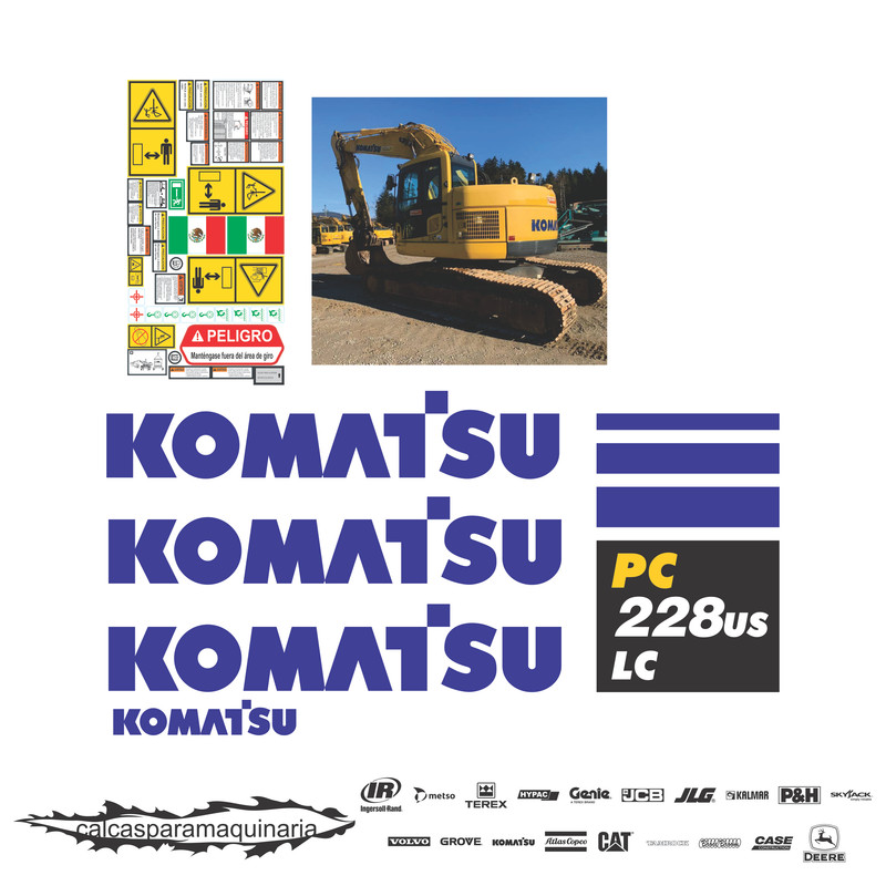 JUEGO DE CALCAS DE RESTAURACION PARA KOMATSU PC228USLC-8