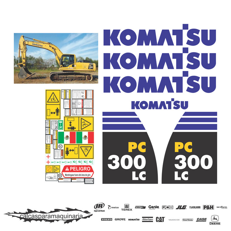 JUEGO DE CALCAS DE RESTAURACION PARA KOMATSU PC300LC6
