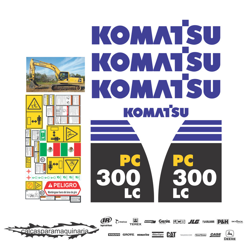 JUEGO DE CALCAS DE RESTAURACION PARA KOMATSU PC300LC8