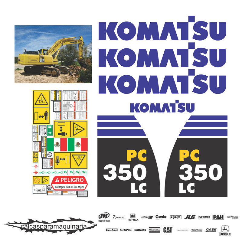 JUEGO DE CALCAS DE RESTAURACION PARA KOMATSU PC350LC6