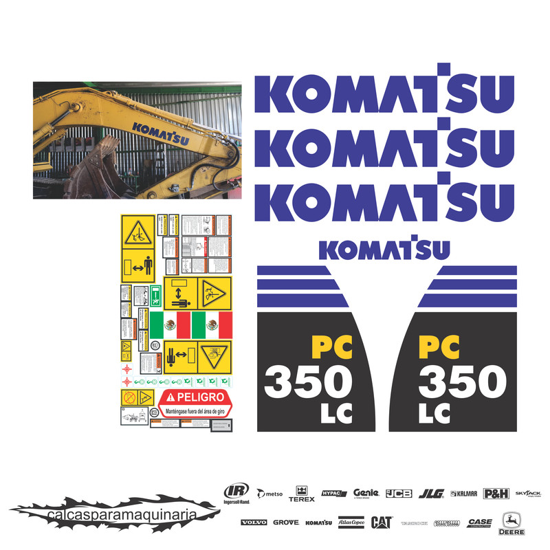 JUEGO DE CALCAS DE RESTAURACION PARA KOMATSU PC350LC8