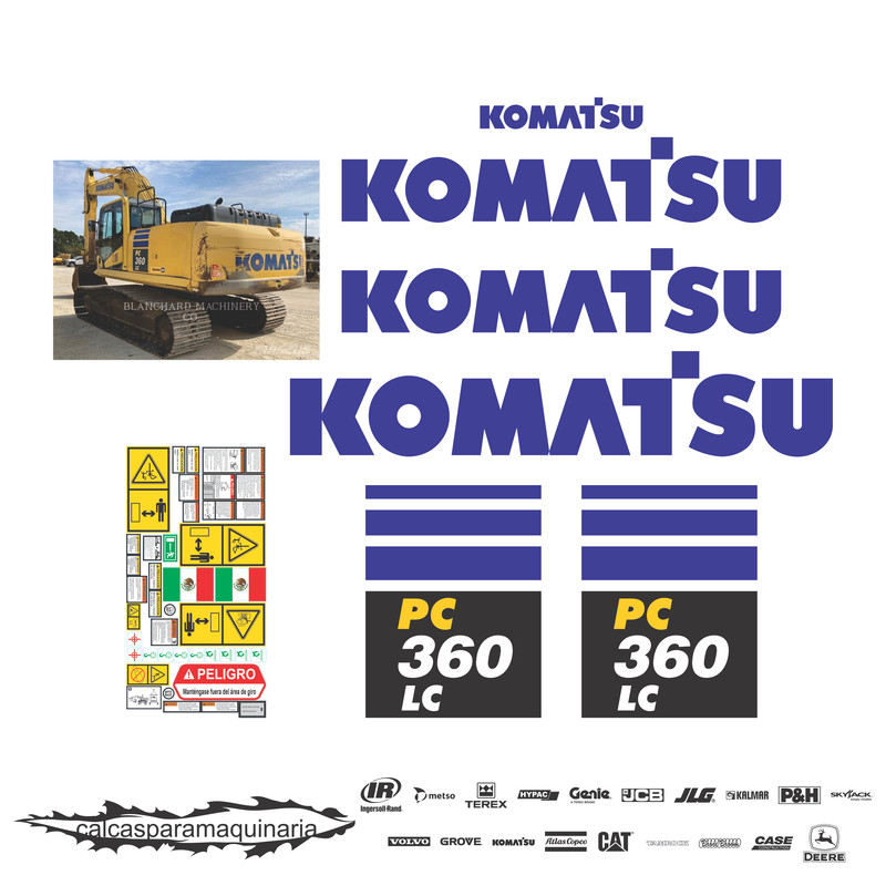 JUEGO DE CALCAS DE RESTAURACION PARA KOMATSU PC360LC10