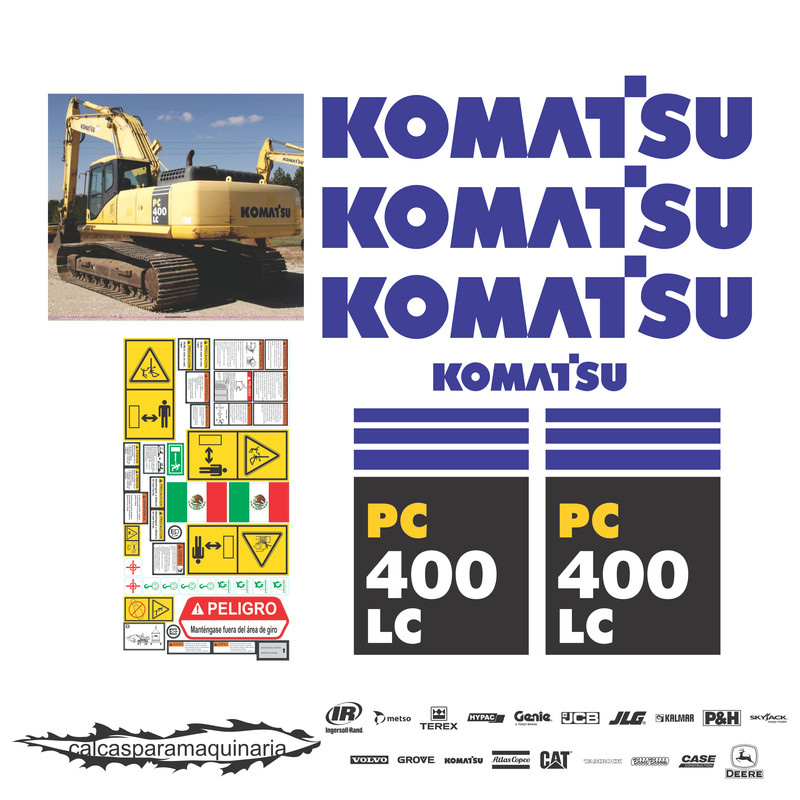 JUEGO DE CALCAS DE RESTAURACION PARA KOMATSU PC400LC7