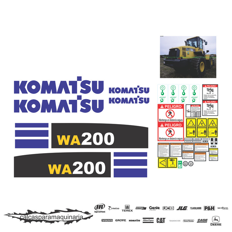JUEGO DE CALCAS DE RESTAURACION PARA KOMATSU WA200-6