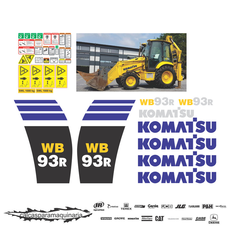 JUEGO DE CALCAS DE RESTAURACION PARA KOMATSU WB93R5