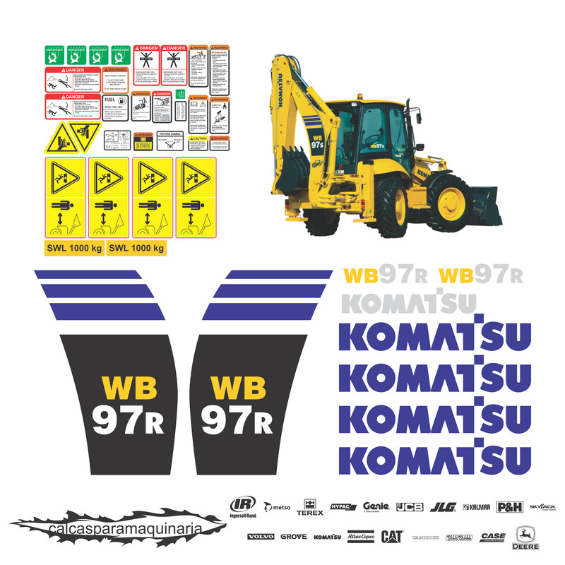 JUEGO DE CALCAS DE RESTAURACION PARA KOMATSU WB97R-5