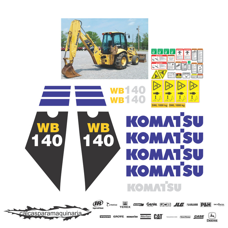 JUEGO DE CALCAS DE RESTAURACION PARA KOMATSU WB140-2
