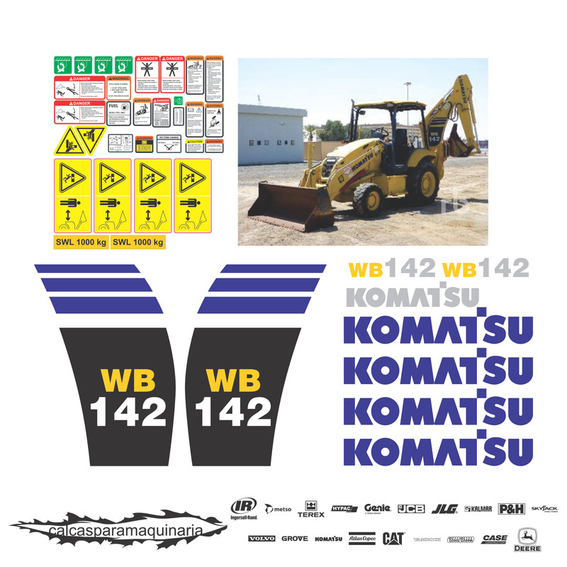 JUEGO DE CALCAS DE RESTAURACION PARA KOMATSU WB142-5