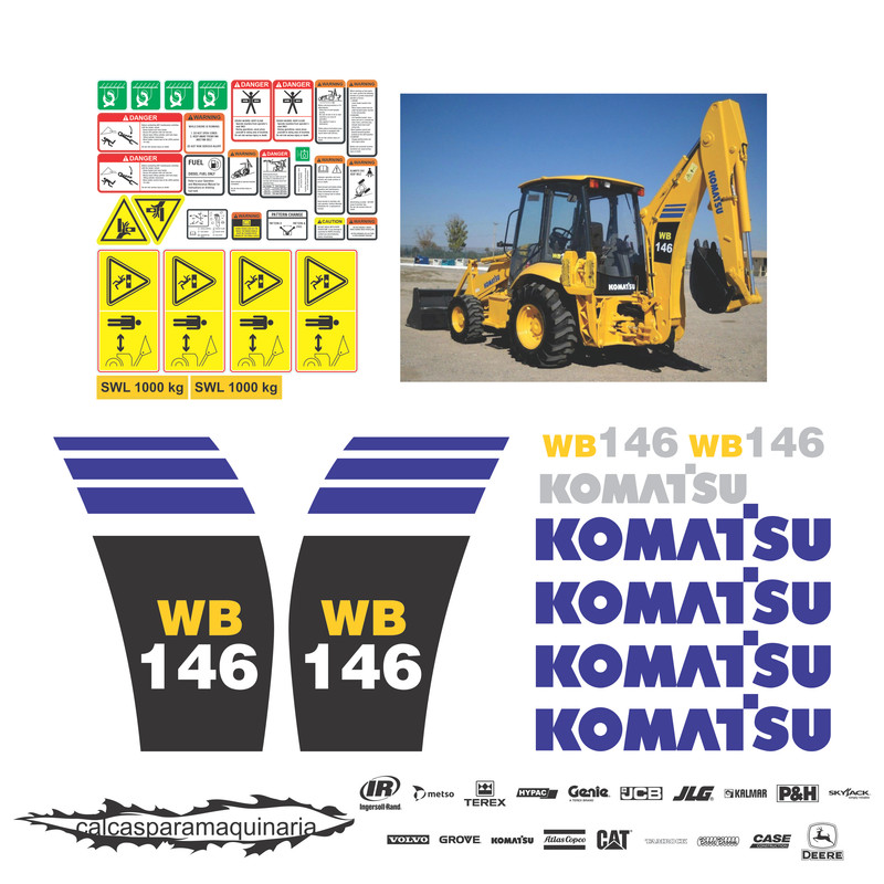 JUEGO DE CALCAS DE RESTAURACION PARA KOMATSU WB1465