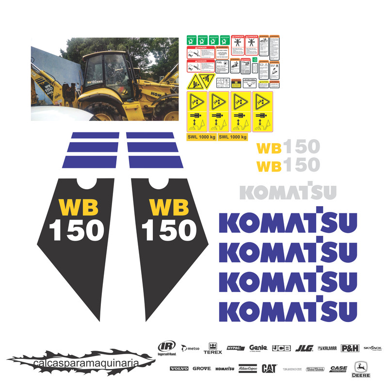 JUEGO DE CALCAS DE RESTAURACION PARA KOMATSU WB150-2