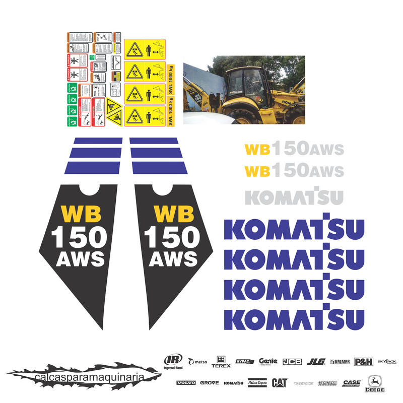 JUEGO DE CALCAS DE RESTAURACION PARA KOMATSU WB150AWS2