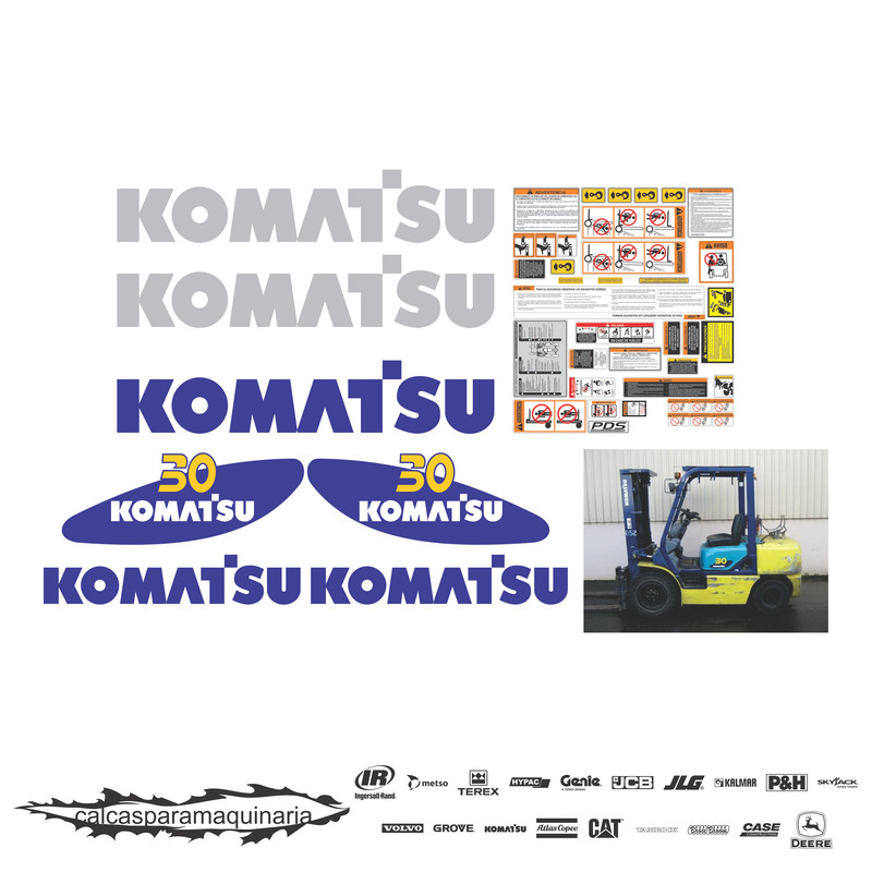 JUEGO DE CALCAS DE RESTAURACION PARA KOMATSU FG30