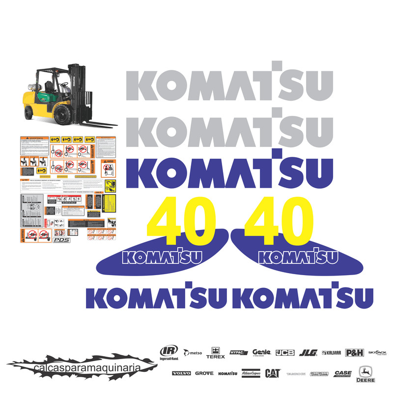 JUEGO DE CALCAS DE RESTAURACION PARA KOMATSU FD40ZT8