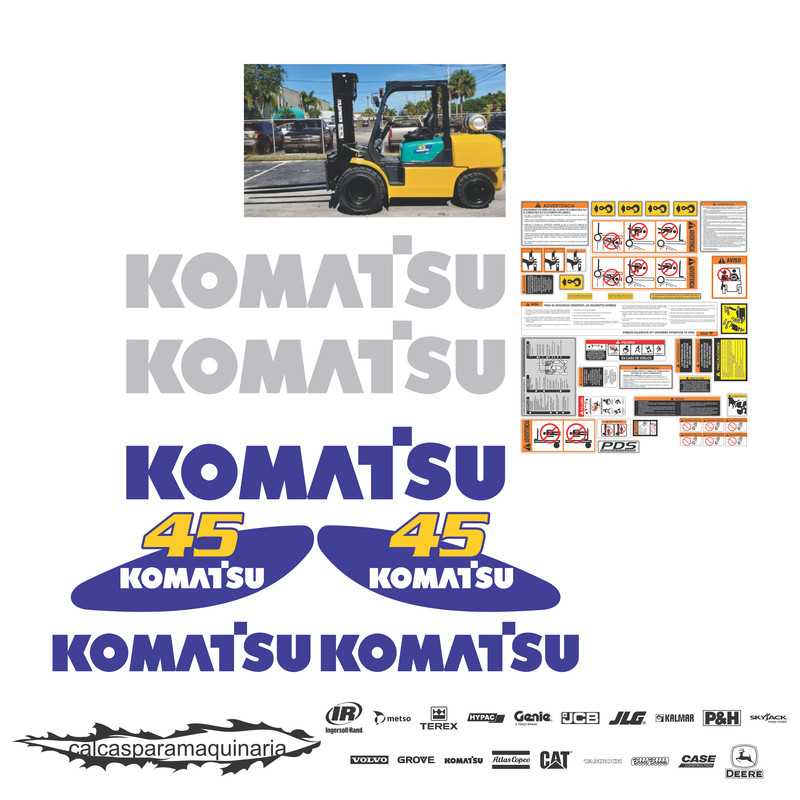 JUEGO DE CALCAS DE RESTAURACION PARA KOMATSU FG45T8