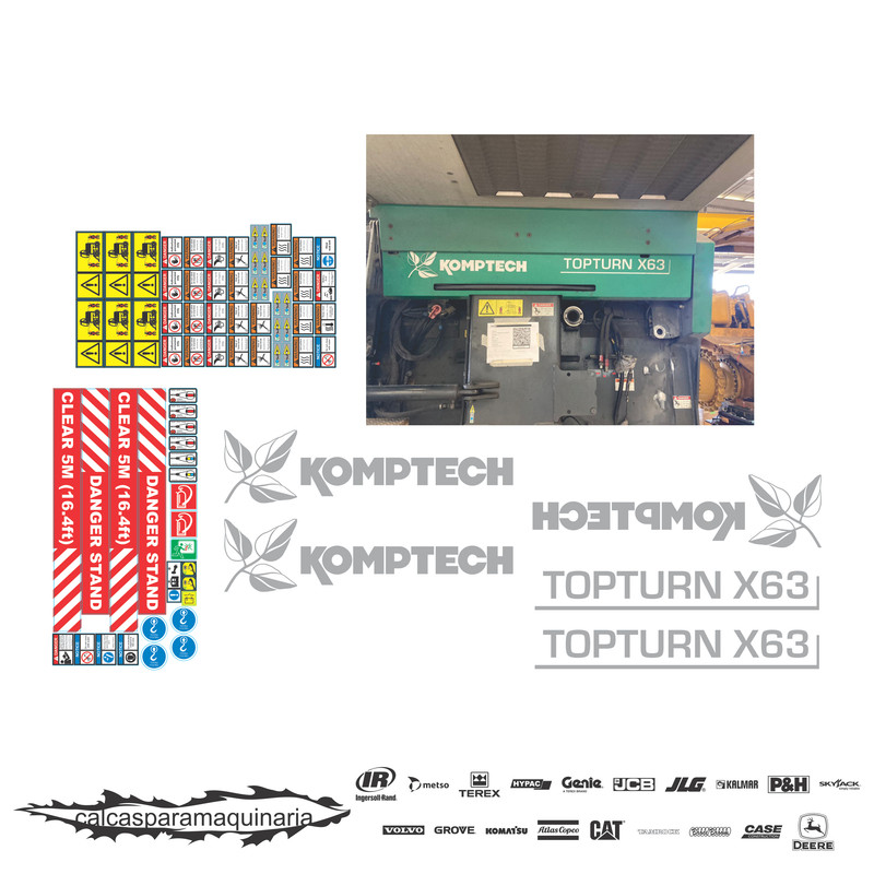 JUEGO DE CALCAS DE RESTAURACION PARA KOMPTECH TOPTURN X63