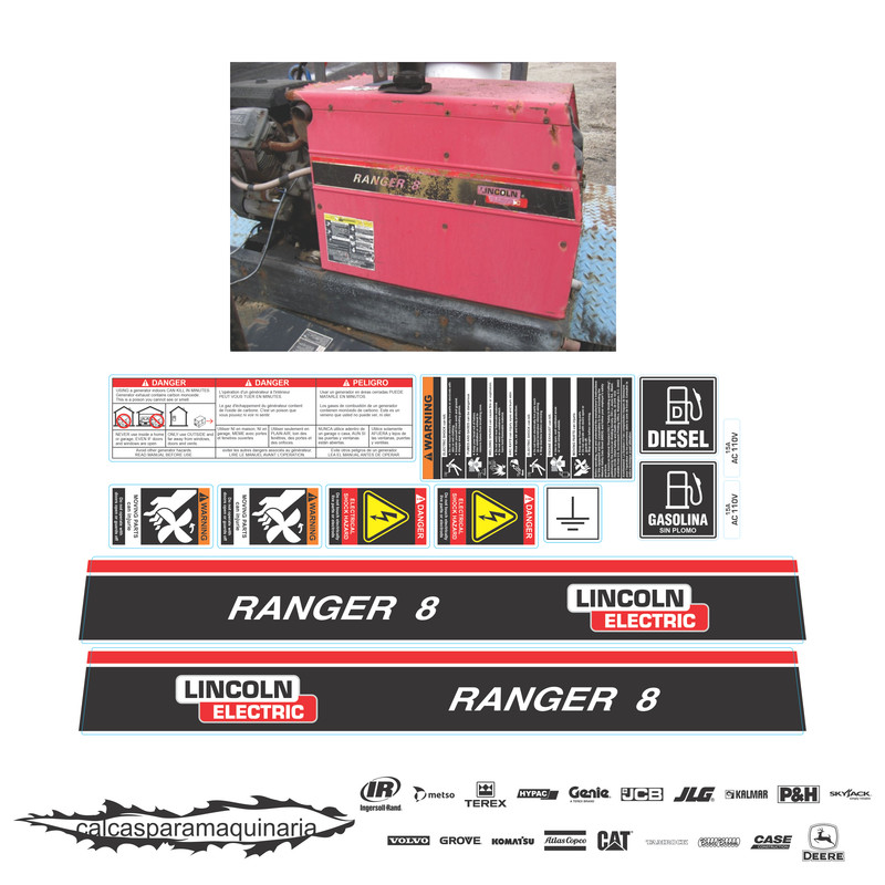 JUEGO DE CALCAS DE RESTAURACION PARA LINCOLN RANGER 8