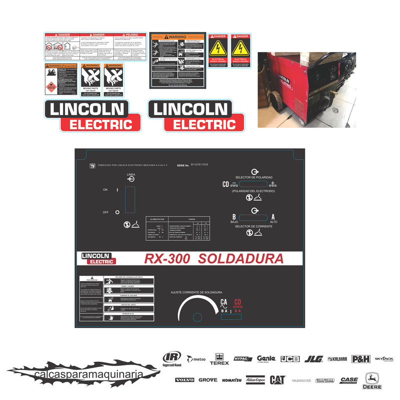 JUEGO DE CALCAS DE RESTAURACION PARA LINCOLN RANGER RX300