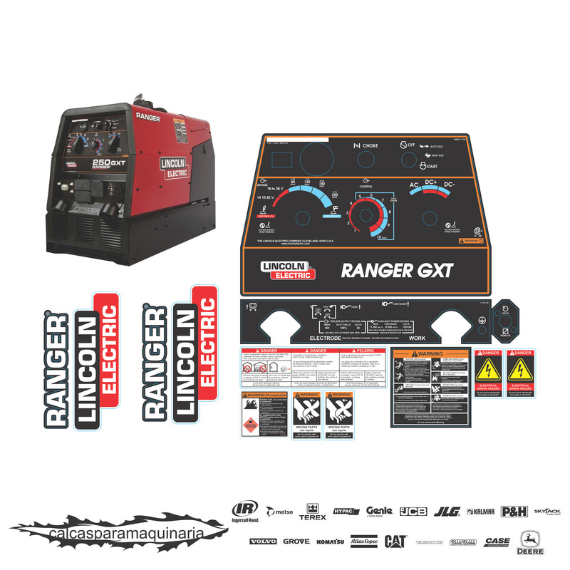 JUEGO DE CALCAS DE RESTAURACION PARA LINCOLN RANGER GXT 