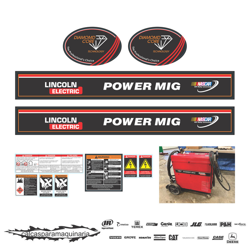 JUEGO DE CALCAS DE RESTAURACION PARA LINCOLN POWER MIG