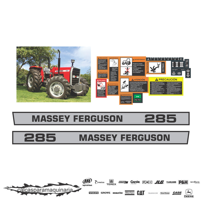 JUEGO DE CALCAS DE RESTAURACION PARA MASSEY FERGUSON 285