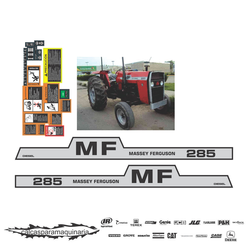 JUEGO DE CALCAS DE RESTAURACION PARA MASSEY FERGUSON 285 NVO