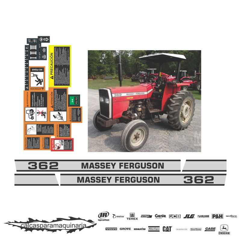 JUEGO DE CALCAS DE RESTAURACION PARA MASSEY FERGUSON 362