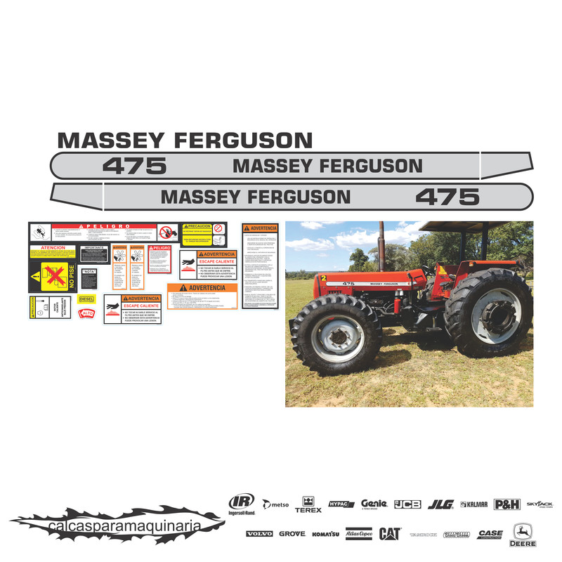 JUEGO DE CALCAS DE RESTAURACION PARA MASSEY FERGUSON 475
