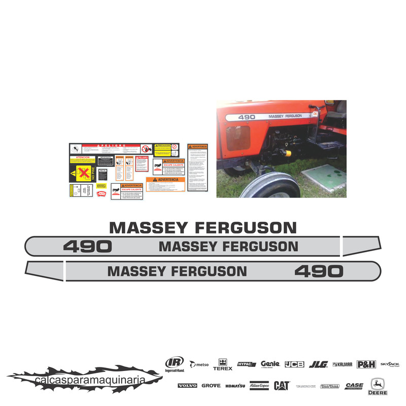 JUEGO DE CALCAS DE RESTAURACION PARA MASSEY FERGUSON 490
