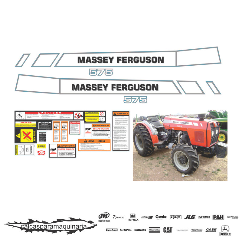 JUEGO DE CALCAS DE RESTAURACION PARA MASSEY FERGUSON 575