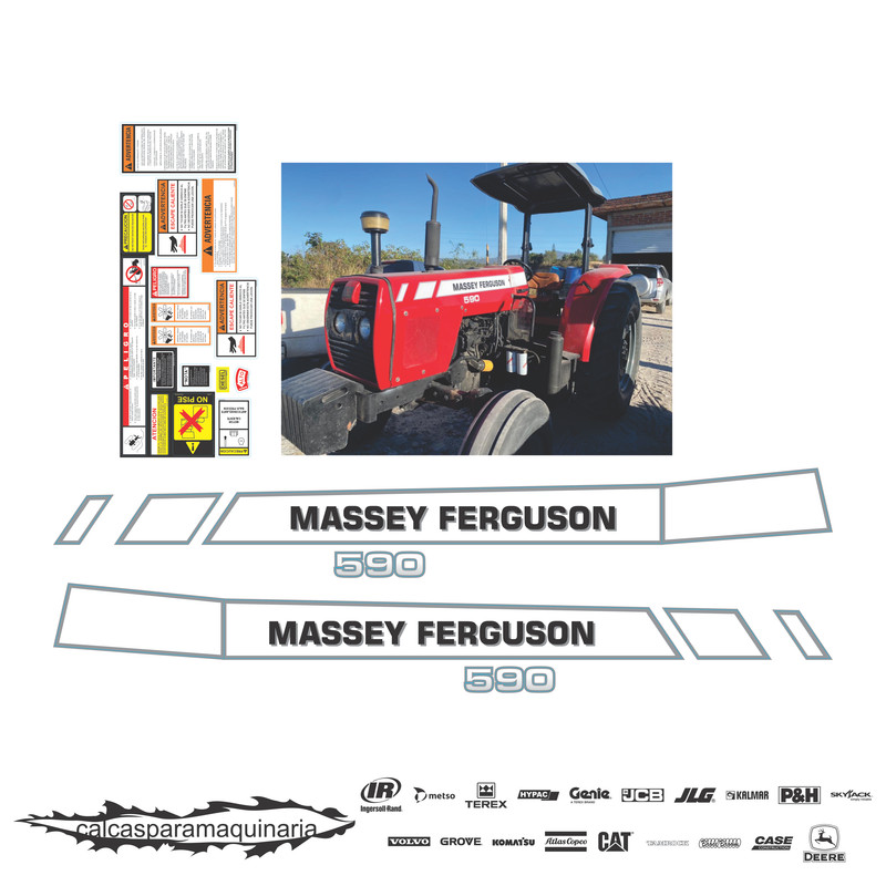 JUEGO DE CALCAS DE RESTAURACION PARA MASSEY FERGUSON 590