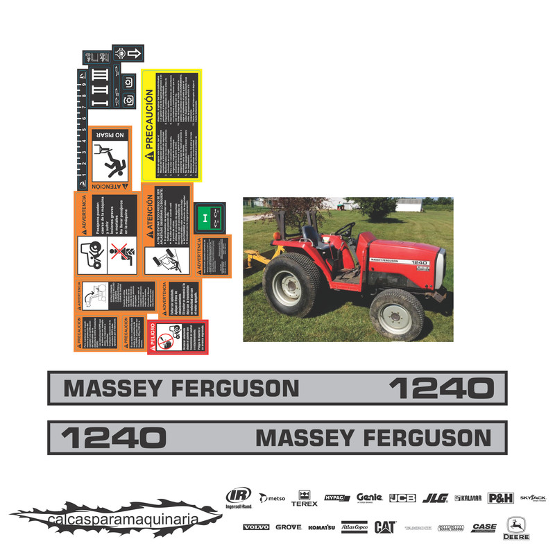 JUEGO DE CALCAS DE RESTAURACION PARA MASSEY FERGUSON 1240
