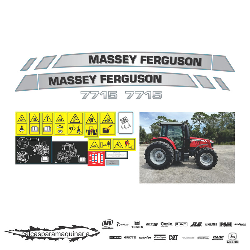 JUEGO DE CALCAS DE RESTAURACION PARA MASSEY FERGUSON 7715