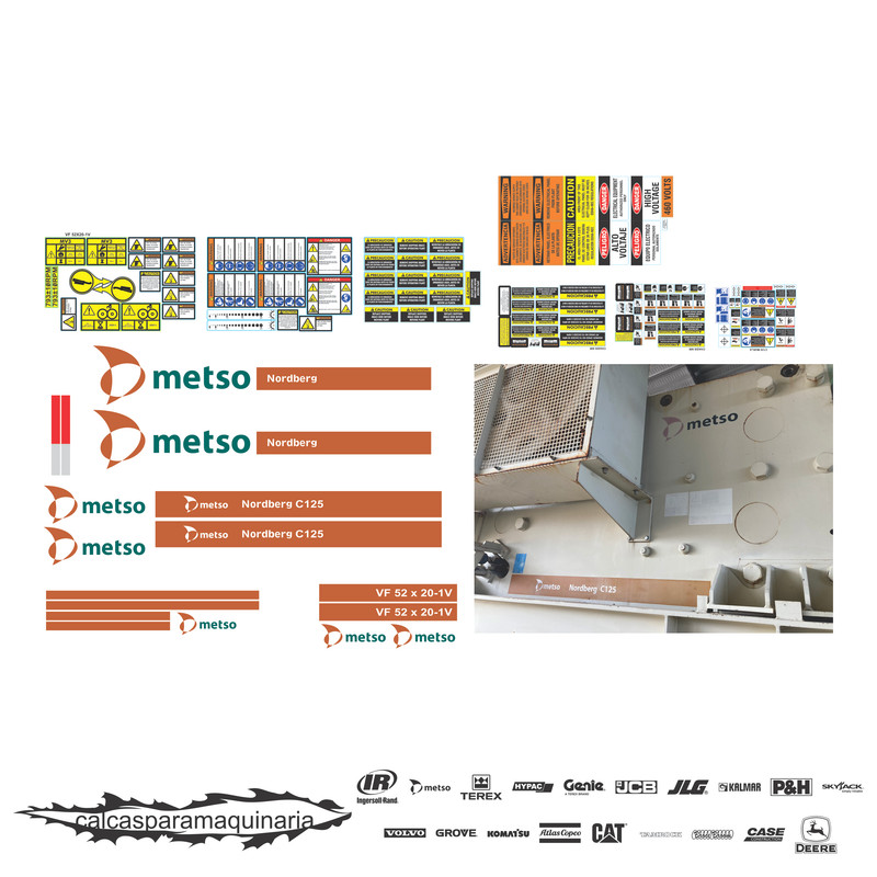 JUEGO DE CALCAS DE RESTAURACION PARA NORDBERG LOKOTRACK METSO C125 