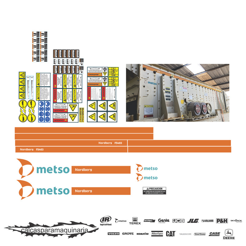 JUEGO DE CALCAS DE RESTAURACION PARA NORDBERG LOKOTRACK FS403