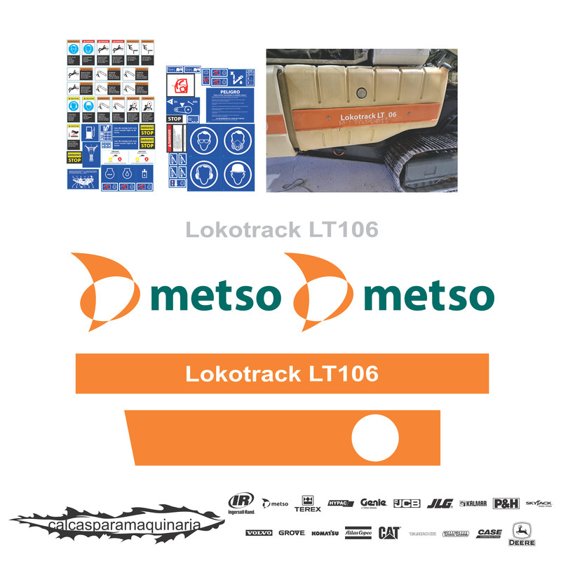 JUEGO DE CALCAS DE RESTAURACION PARA NORDBERG LOKOTRACK LT106 VJO