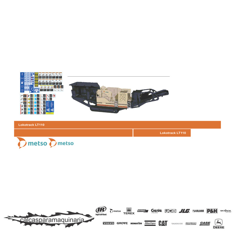 JUEGO DE CALCAS DE RESTAURACION PARA NORDBERG LOKOTRACK LT110