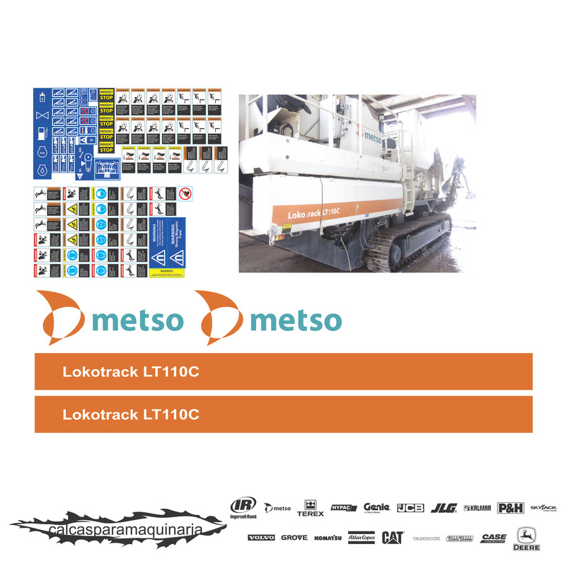 JUEGO DE CALCAS DE RESTAURACION PARA NORDBERG LOKOTRACK LT110C 