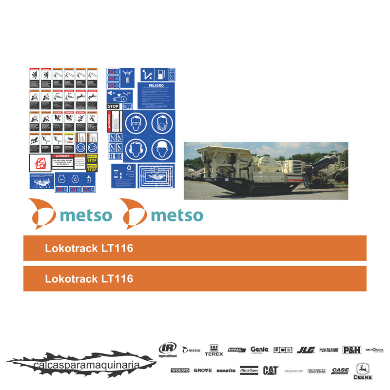 JUEGO DE CALCAS DE RESTAURACION PARA NORDBERG LOKOTRACK LT116